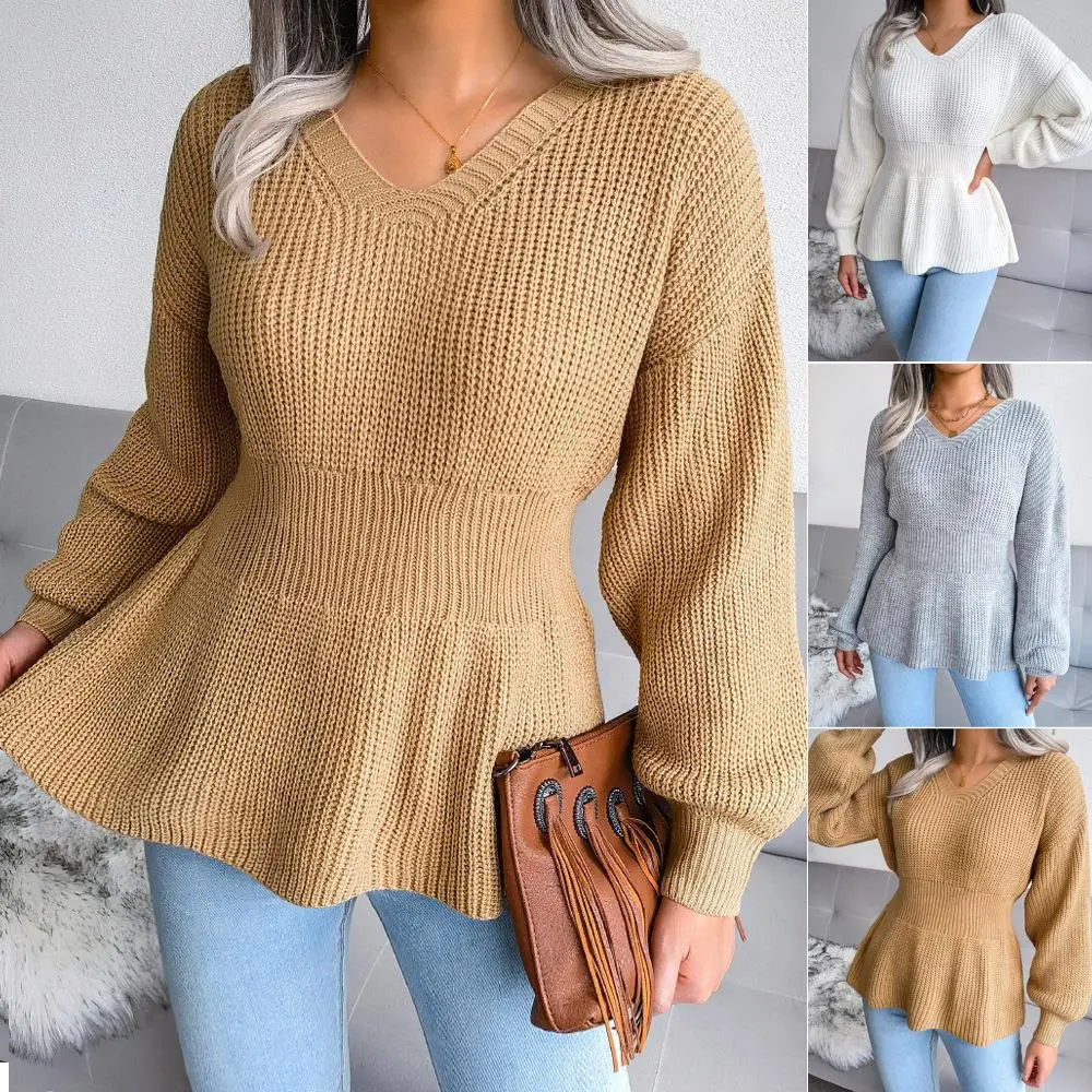 Autumn Winter Knitted Sweater Lantern Sve Waist Cinched Hem Lace Trim Cross-Border Women's Faion Long Sve Color
Autumn Winter Knitted Sweater Lantern Sve Waist Cinched Hem Lace Trim Cross-Border Women's Faion Long Sve Color