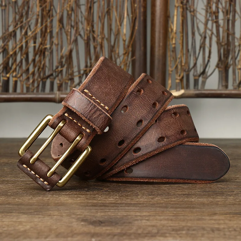 High Quality Genuine Leather Belts for Men Brand Strap Male Double Pin Buckle Fancy Vintage Jeans Belt Cowboy Cintos
High Quality Genuine Leather Belts for Men Brand Strap Male Double Pin Buckle Fancy Vintage Jeans Belt Cowboy Cintos