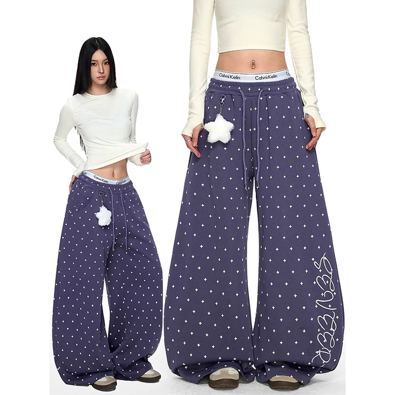 YIBASHU Women Purple Baggy Wide Leg Sweatpants Oversize Print Pants Harajuku Japanese 2000s Style Vintage Y2k Hip Hop Trouser
YIBASHU Women Purple Baggy Wide Leg Sweatpants Oversize Print Pants Harajuku Japanese 2000s Style Vintage Y2k Hip Hop Trouser