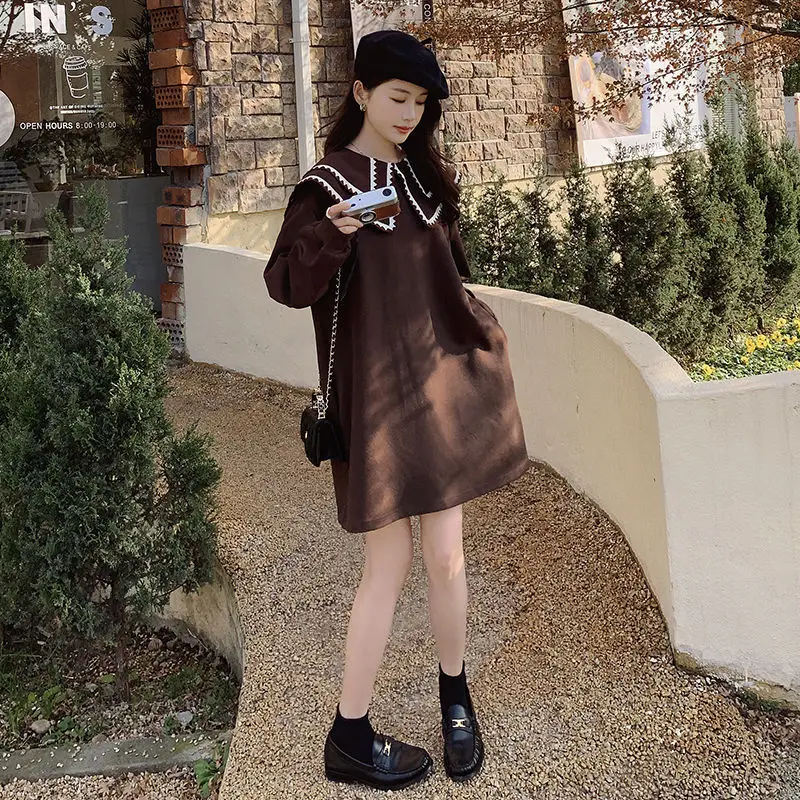 Women's Clothing Spring Autumn New Arrival Korean Navy Style Doll Neck Fashion Loose Vintage Sweater Long Sleeve Dresses
Women's Clothing Spring Autumn New Arrival Korean Navy Style Doll Neck Fashion Loose Vintage Sweater Long Sleeve Dresses