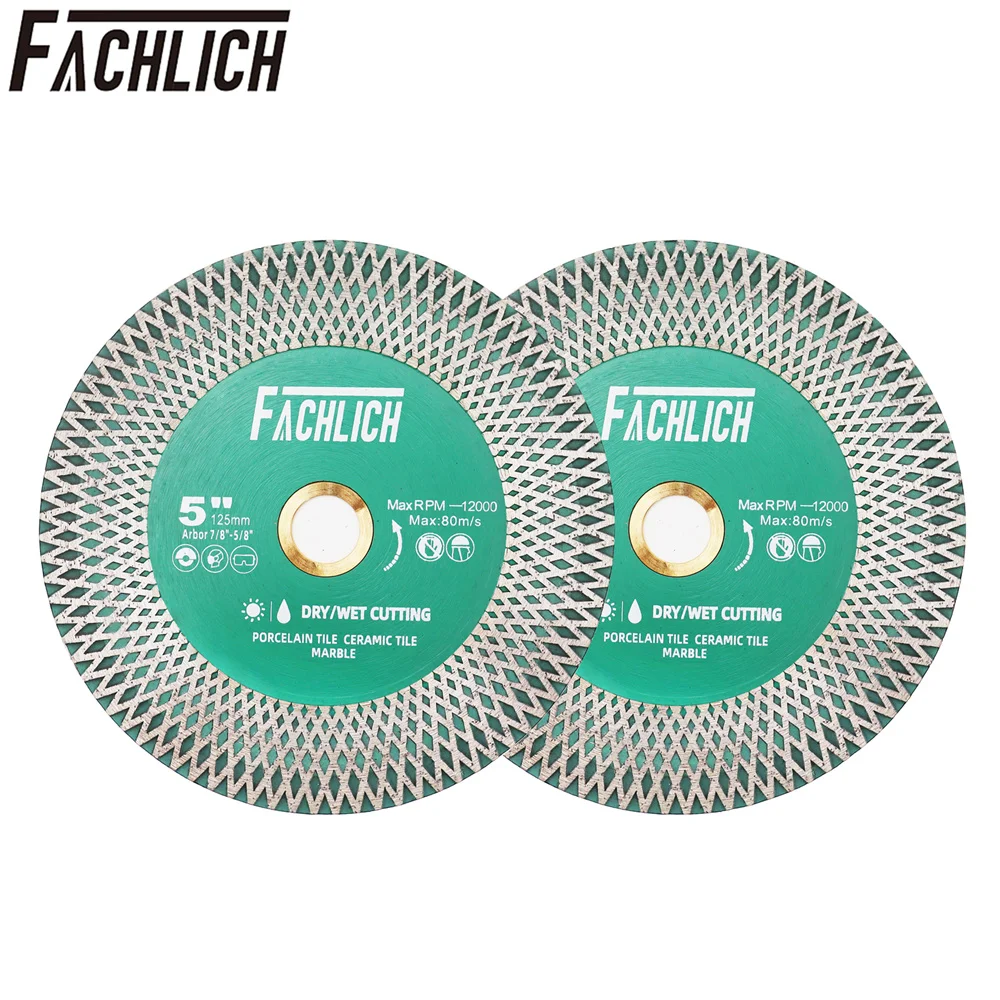 FACHLICH 2pcs Dia125mm Diamond Double-side Segment Saw Blade X Mesh Cutting Grinding Disc Porcelain Marble Tile Masonry Granite
FACHLICH 2pcs Dia125mm Diamond Double-side Segment Saw Blade X Mesh Cutting Grinding Disc Porcelain Marble Tile Masonry Granite