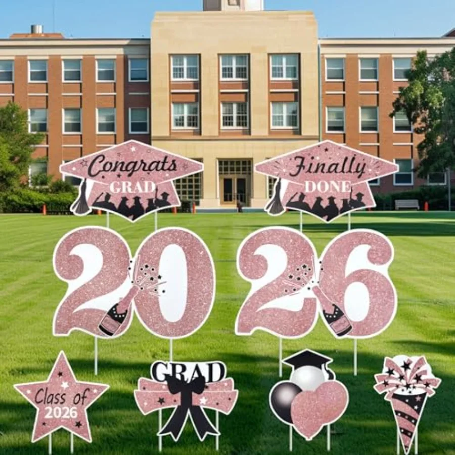 Graduation Yard Signs 2026, Pink Class of 2026 Graduation Decor Outdoor, Congrats Grad Lawn Signs with Stakes, Grad Party Decor
Graduation Yard Signs 2026, Pink Class of 2026 Graduation Decor Outdoor, Congrats Grad Lawn Signs with Stakes, Grad Party Decor