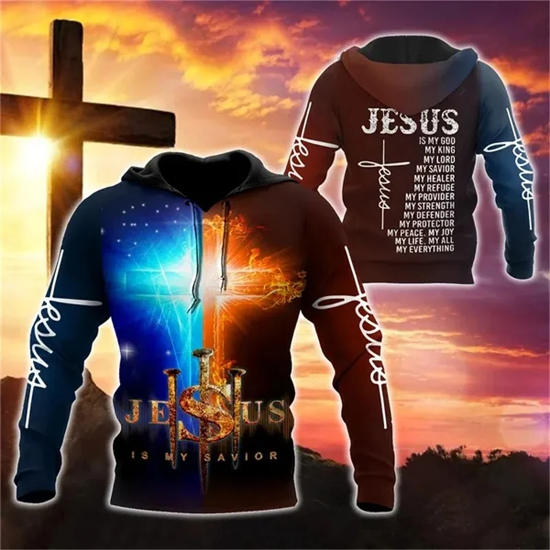 New 3D Christian Jesus Cross Printed Hoodies For Men The One Belief Graphic Hooded Sweatshirts Kids Fashion Essential Pullovers
New 3D Christian Jesus Cross Printed Hoodies For Men The One Belief Graphic Hooded Sweatshirts Kids Fashion Essential Pullovers