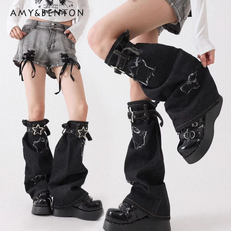 Gothic Black Star Denim Women's Socks Set Autumn Winter Y2K Subculture Hot Girl Slimming Long Tube Flared Warm Leg Warmers Girl
Gothic Black Star Denim Women's Socks Set Autumn Winter Y2K Subculture Hot Girl Slimming Long Tube Flared Warm Leg Warmers Girl
