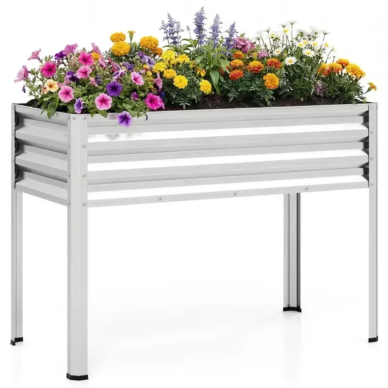 Raised Garden Bed with Legs Electro-Coating Metal Large Elevated Planter Box-Silver
Raised Garden Bed with Legs Electro-Coating Metal Large Elevated Planter Box-Silver