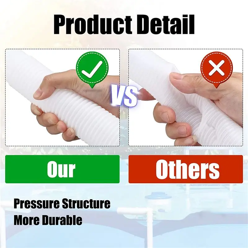 ABXY 2 Pcs Pool Pump Replacement Hose 1.5 Inch Diameter 59 Inch Long Pool Filter Pump Hose for 29060E Filter Pumps
ABXY 2 Pcs Pool Pump Replacement Hose 1.5 Inch Diameter 59 Inch Long Pool Filter Pump Hose for 29060E Filter Pumps