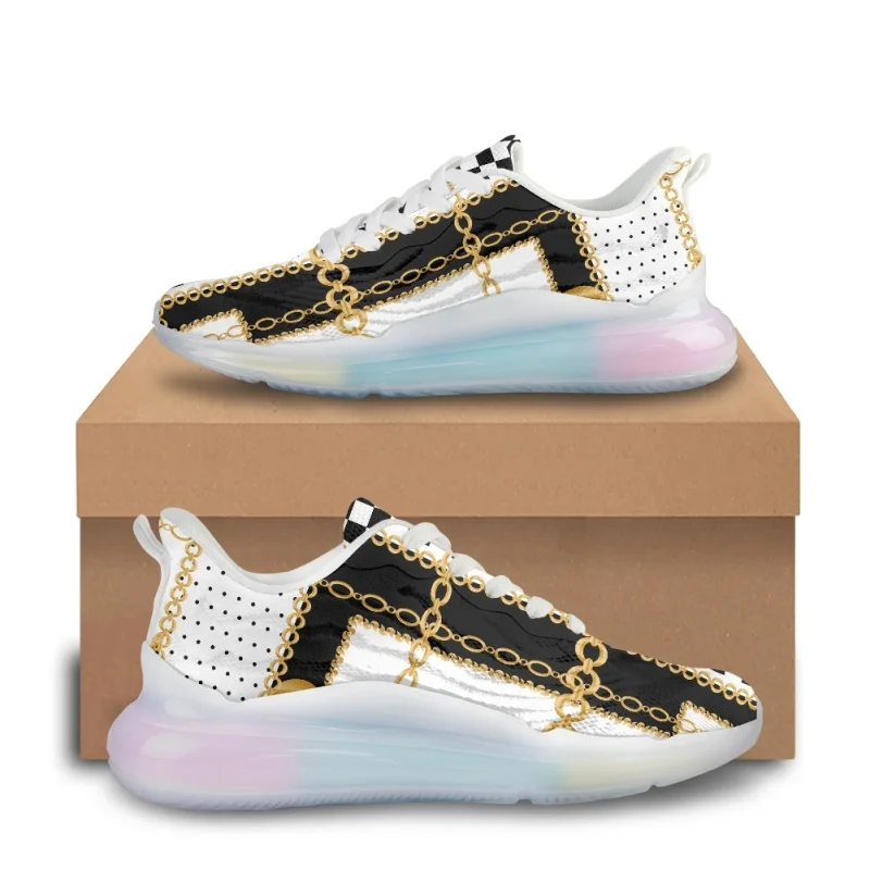 WHERESART Luxury Golden Chain Pattern 2023 Women Air Cushion Shoes Outdoor Running Lace Up Ladies Sneaker Feminino Casual Flats
WHERESART Luxury Golden Chain Pattern 2023 Women Air Cushion Shoes Outdoor Running Lace Up Ladies Sneaker Feminino Casual Flats