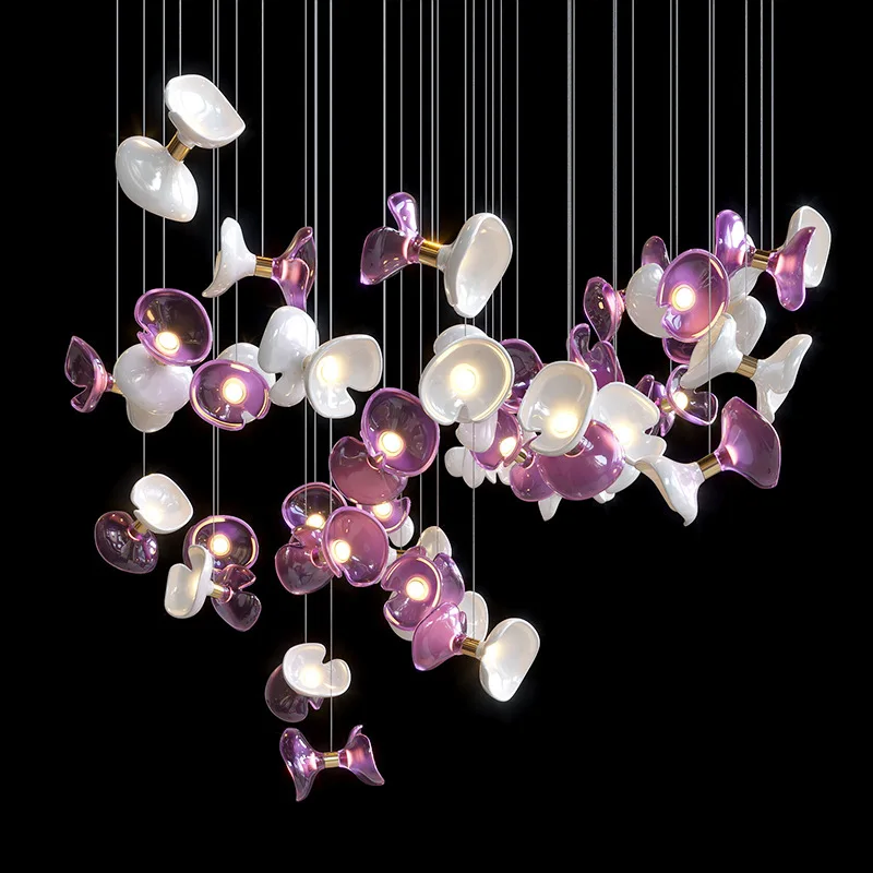 Modern Creative Glass Art LED Chandelier Villa Duplex Living Room Staircase Bedroom High-end Pendant Lamps Home Decor Lighting
Modern Creative Glass Art LED Chandelier Villa Duplex Living Room Staircase Bedroom High-end Pendant Lamps Home Decor Lighting