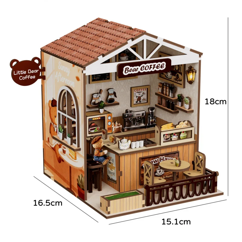 DIY Wooden Miniature House Coffee Shop Kit Handmade Model for Birthday Gift Creative Home Decoration Miniature Landscape Buildin
DIY Wooden Miniature House Coffee Shop Kit Handmade Model for Birthday Gift Creative Home Decoration Miniature Landscape Buildin