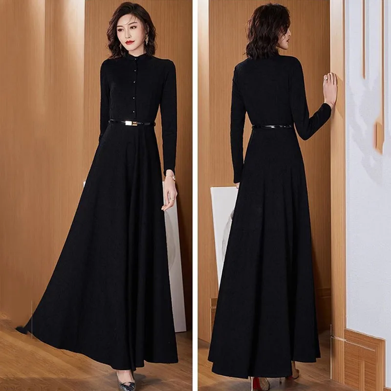 2024 Autumn Winter Female Long Sleeved Dress Women Plush Thickening Dresses Ladies Spring Stand-Up Collar temperament Vestidos
2024 Autumn Winter Female Long Sleeved Dress Women Plush Thickening Dresses Ladies Spring Stand-Up Collar temperament Vestidos