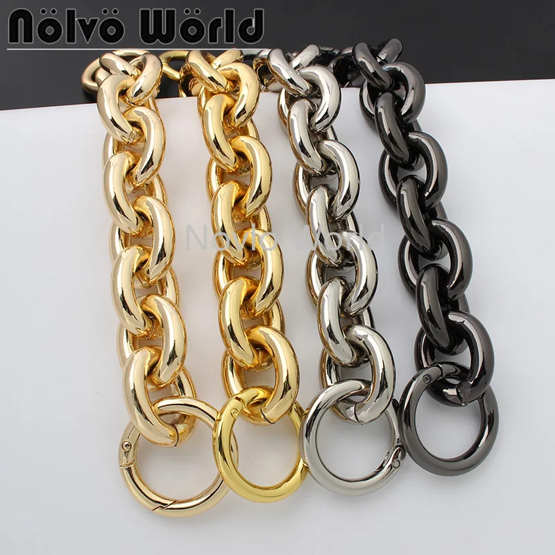 1-5pieces 45-60-120cm 4 colors 7.5mm thick 27*32mm K gold big size aluminuml chains with spring rings for DIY handbag
1-5pieces 45-60-120cm 4 colors 7.5mm thick 27*32mm K gold big size aluminuml chains with spring rings for DIY handbag