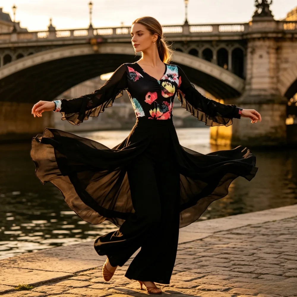 Elegant Summer Latin Dance Top, Breathable Dance Costume for Women, Versatile Ballroom Wear for Training & Latin Competition
Elegant Summer Latin Dance Top, Breathable Dance Costume for Women, Versatile Ballroom Wear for Training & Latin Competition