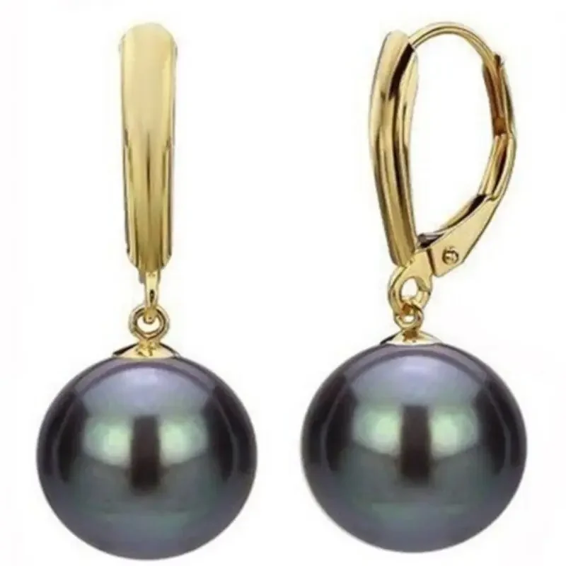 12MM Black South Sea Shell Pearl 14K Gold Plated Dangle Earrings Clip-on Men Jewelry Women Modern
12MM Black South Sea Shell Pearl 14K Gold Plated Dangle Earrings Clip-on Men Jewelry Women Modern
