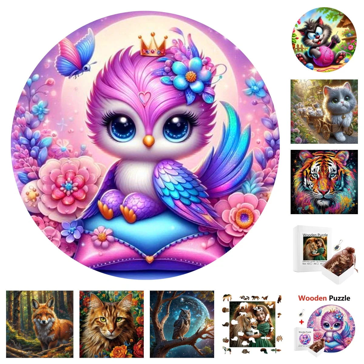 Cute Animals Birds Cats Tigers Wolves Creative Wooden Puzzles Creative Handmade Decorations Holiday Gifts
Cute Animals Birds Cats Tigers Wolves Creative Wooden Puzzles Creative Handmade Decorations Holiday Gifts