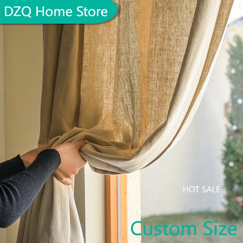 Cotton Linen Blackout Curtain for Living Room Bedroom, Flax Window Drapes for Villas Cafe, High-end Fabric Home Curtain Cloth
Cotton Linen Blackout Curtain for Living Room Bedroom, Flax Window Drapes for Villas Cafe, High-end Fabric Home Curtain Cloth