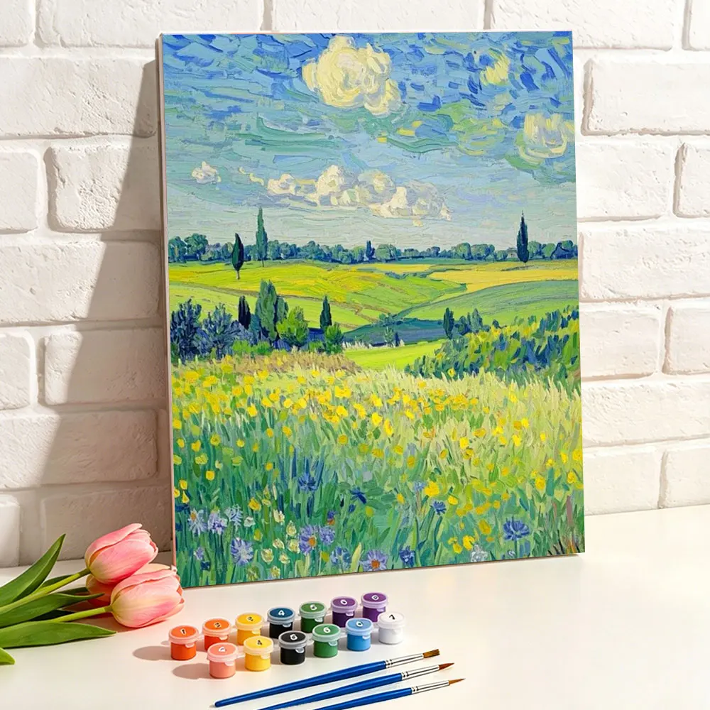 Paint By Numbers Green Wheat Fields Digital Oil Painting Spring Landscape DIY Kit For Adults Handpainted Gift
Paint By Numbers Green Wheat Fields Digital Oil Painting Spring Landscape DIY Kit For Adults Handpainted Gift