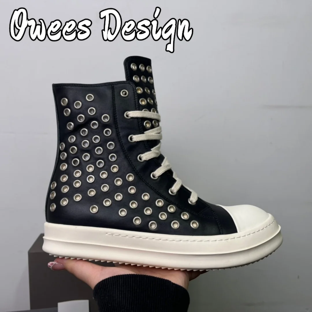 Men High-TOP Shoes Real Leather Casual Women Canvas Lace Up Sneakers Luxury Designer Zipper Hip Hop Flats Black Male Boots
Men High-TOP Shoes Real Leather Casual Women Canvas Lace Up Sneakers Luxury Designer Zipper Hip Hop Flats Black Male Boots