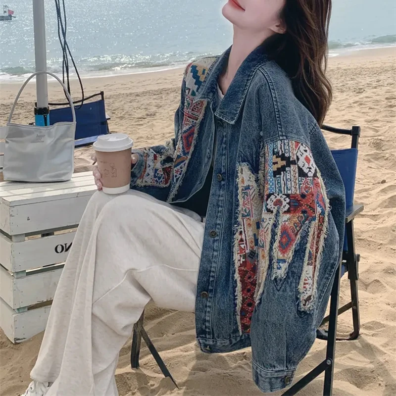 American Vintage Denim Jacket Women Harajuku Y2K Floral Patchwork Streetwear Long Sleeve Loose Lazy Spring Fall Coat
American Vintage Denim Jacket Women Harajuku Y2K Floral Patchwork Streetwear Long Sleeve Loose Lazy Spring Fall Coat