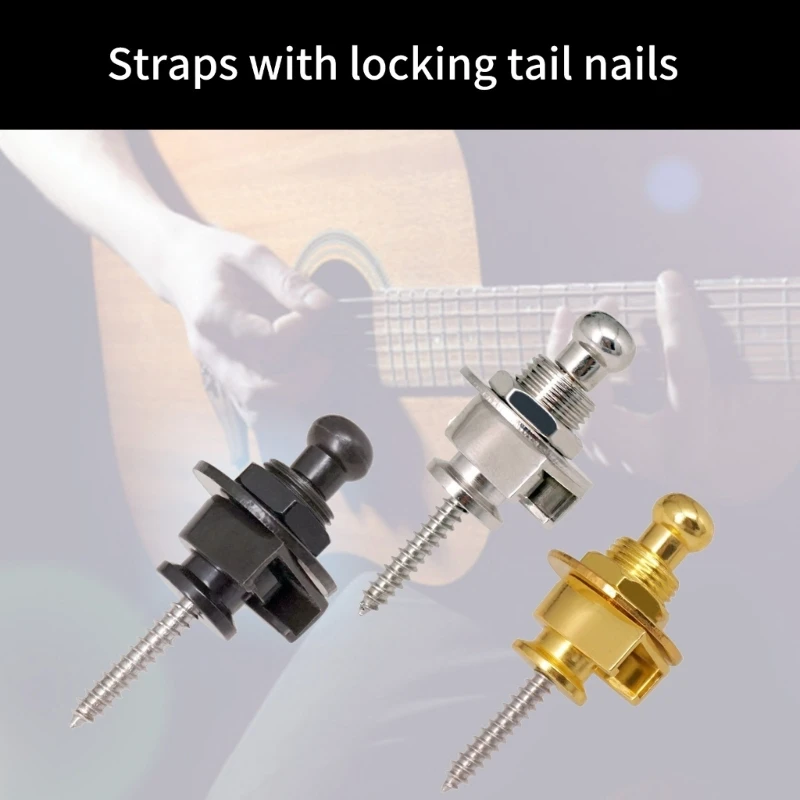 Set of 2 Guitar Strap Locks Antislip Guitar Pins Strap Accessories Strap Lock Buttons Metal Texture for Musicians D5QD
Set of 2 Guitar Strap Locks Antislip Guitar Pins Strap Accessories Strap Lock Buttons Metal Texture for Musicians D5QD