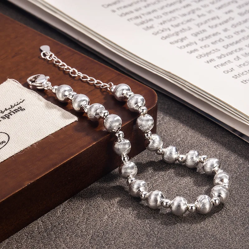 925 Silver Bracelet Matte Ball Linked Floral Punk Elegant Geometric For Woman Girl Jewelry Gift Dropship Wholesale
925 Silver Bracelet Matte Ball Linked Floral Punk Elegant Geometric For Woman Girl Jewelry Gift Dropship Wholesale