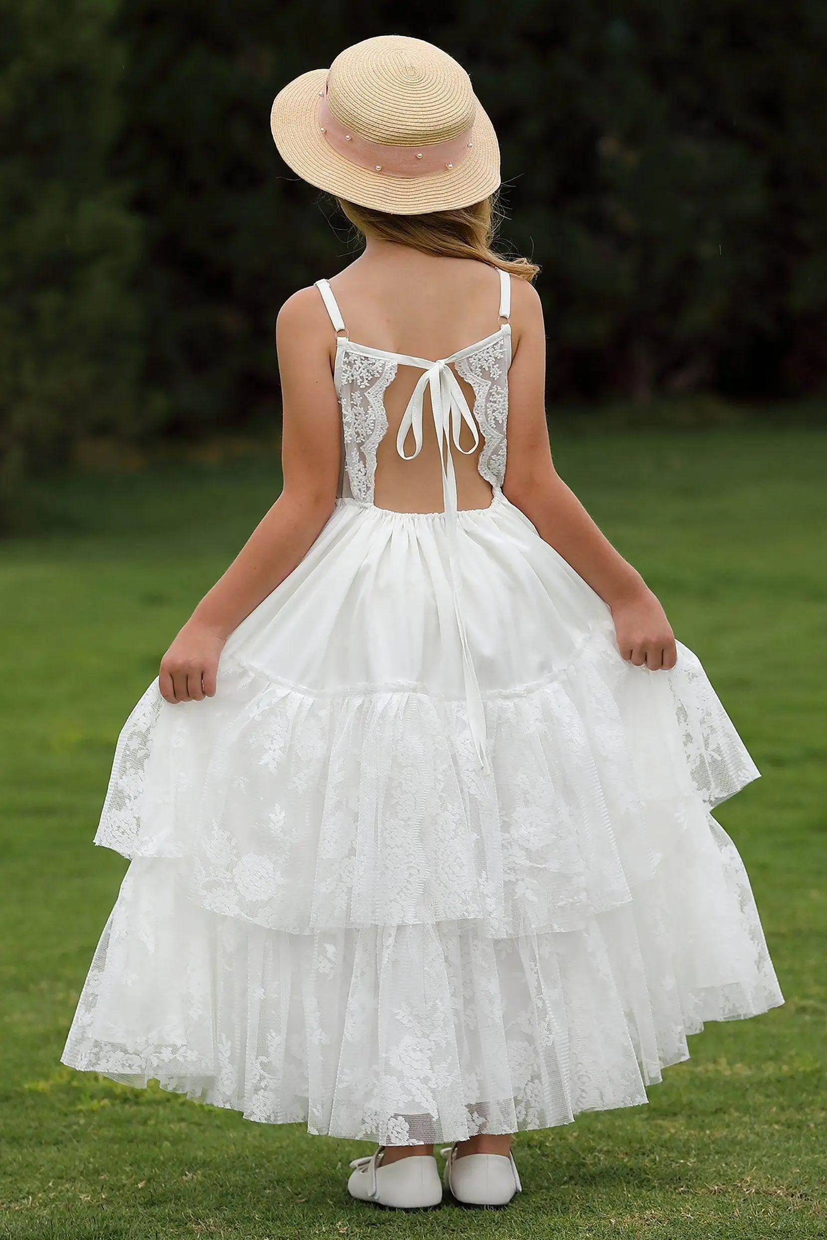 Flower Girl Dress for Wedding White Lace Top Tiered Tulle Child Birthday Party First Communion Gown vestidos de fiesta elegantes
Flower Girl Dress for Wedding White Lace Top Tiered Tulle Child Birthday Party First Communion Gown vestidos de fiesta elegantes