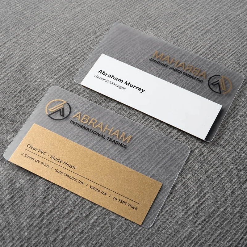 20 0.Zhang.Custom.Luxury Foil Custom Transparent Plastic Business Card Printing Services
20 0.Zhang.Custom.Luxury Foil Custom Transparent Plastic Business Card Printing Services