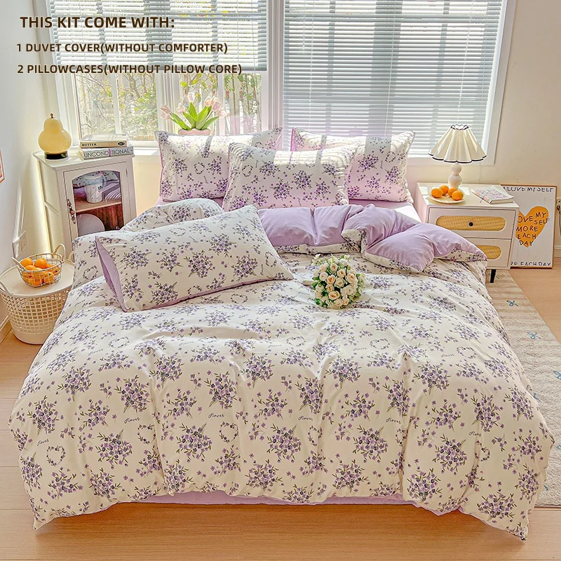 3pcs lavender printing Duvet Cover Set (1*Duvet Cover + 2*Pillowcase, Without Core),soft fabric Bedding Set
3pcs lavender printing Duvet Cover Set (1*Duvet Cover + 2*Pillowcase, Without Core),soft fabric Bedding Set
