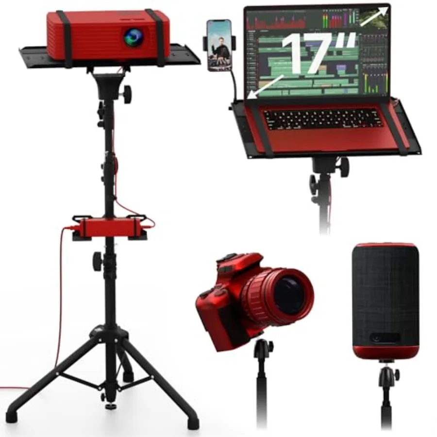 Projector Tripod Stand for home theater, aluminum alloy, black, height adjustable 27 to 62, portable with ball-joint and stable
Projector Tripod Stand for home theater, aluminum alloy, black, height adjustable 27 to 62, portable with ball-joint and stable