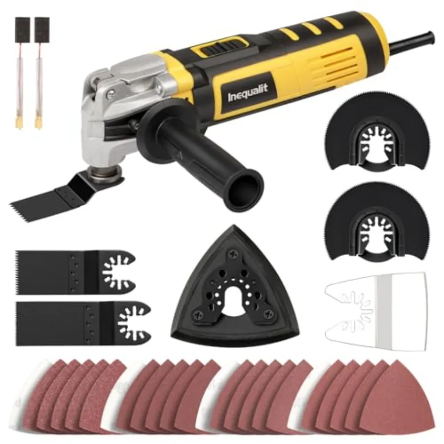 Oscillating Tool Oscillating Multi Tool Kit with 6 Variable Speed 4° Oscillation Angle Quick Release System and 30-Piece Access
Oscillating Tool Oscillating Multi Tool Kit with 6 Variable Speed 4° Oscillation Angle Quick Release System and 30-Piece Access