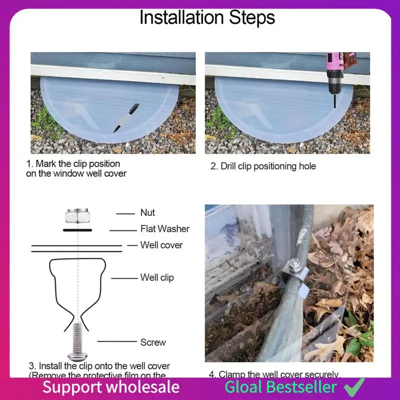 A38M Window Well Cover Hardware Kit Egress Window Well Cover Spring Clip Outside Well Cover Retaining Clip
A38M Window Well Cover Hardware Kit Egress Window Well Cover Spring Clip Outside Well Cover Retaining Clip