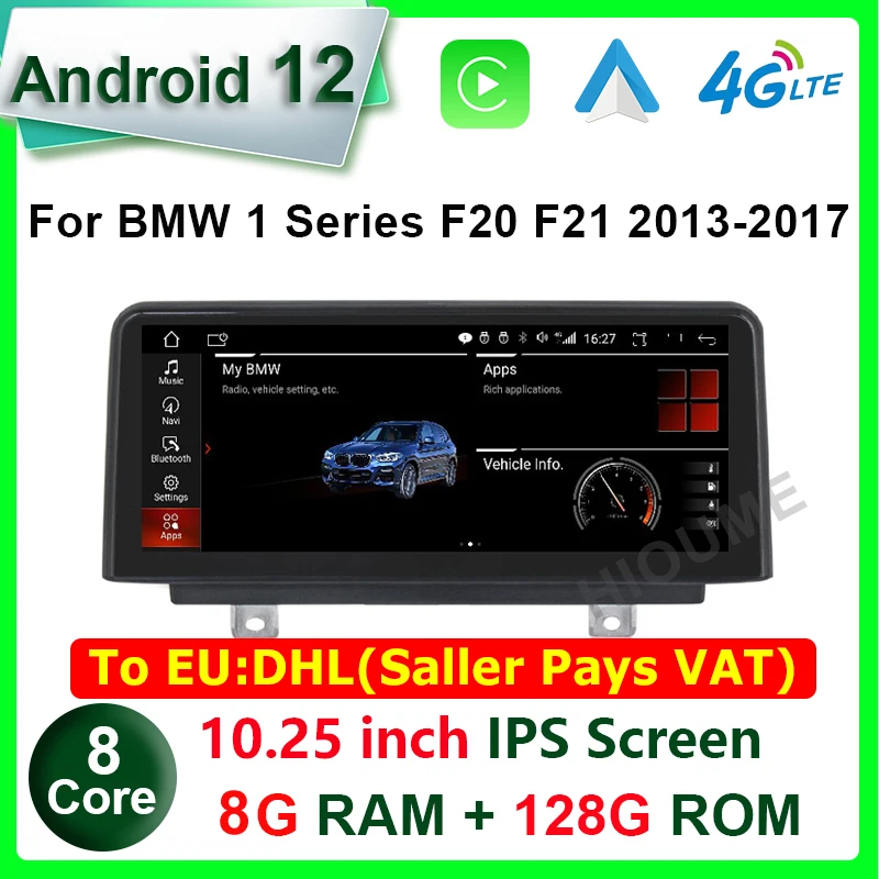10.25 inch 8+128G Android 12 Car Multimedia Player Radio For BMW 1 Series F20 F21 2013 - 2017 IPS Screen Video GPS Carplay Auto
10.25 inch 8+128G Android 12 Car Multimedia Player Radio For BMW 1 Series F20 F21 2013 - 2017 IPS Screen Video GPS Carplay Auto