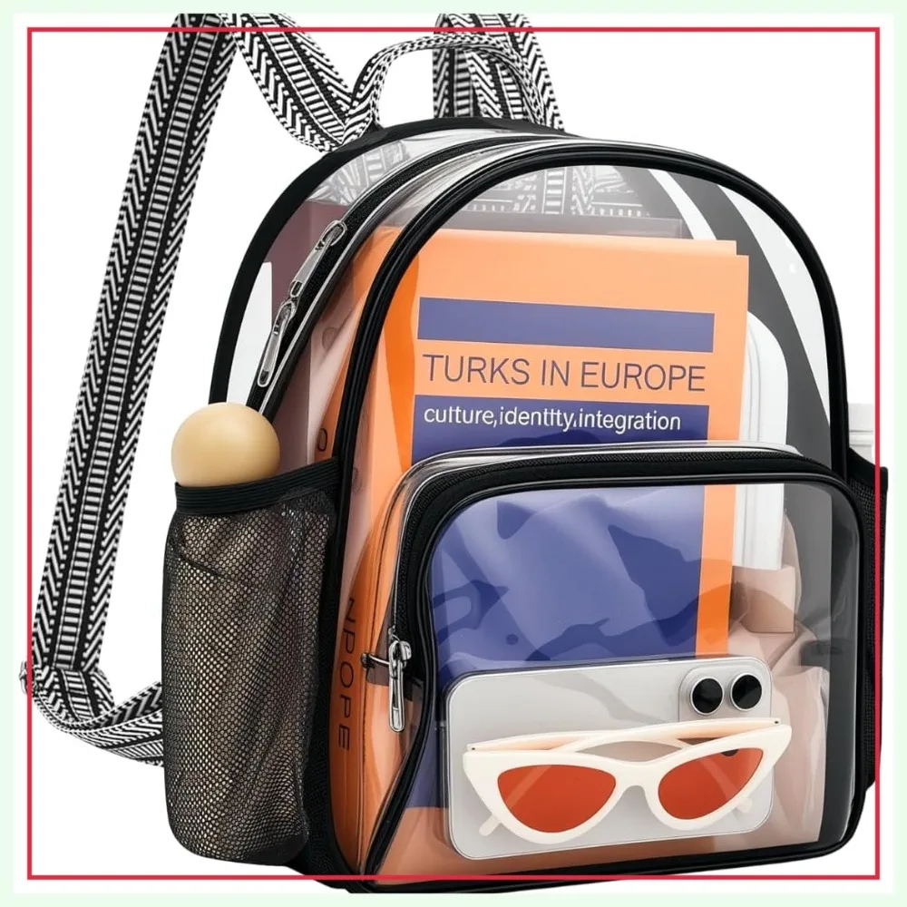 Clear Bag for Stadium Events 12x12x6, Small Clear Backpack Approved for Festival Concert Sport Work Travel, Black
Clear Bag for Stadium Events 12x12x6, Small Clear Backpack Approved for Festival Concert Sport Work Travel, Black