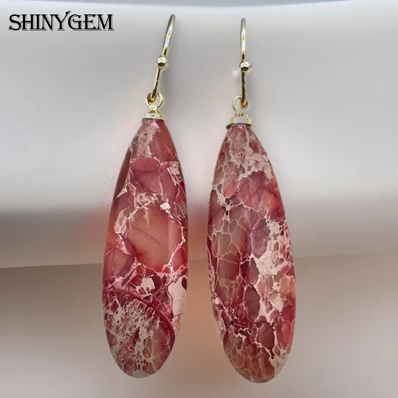 SHINYGEM Waterdrop Shaped Pendant Earrings Imperial Jasper Copper Silver Gold Plating Trendy Texture Hook Fashion Jewelry Gift
SHINYGEM Waterdrop Shaped Pendant Earrings Imperial Jasper Copper Silver Gold Plating Trendy Texture Hook Fashion Jewelry Gift