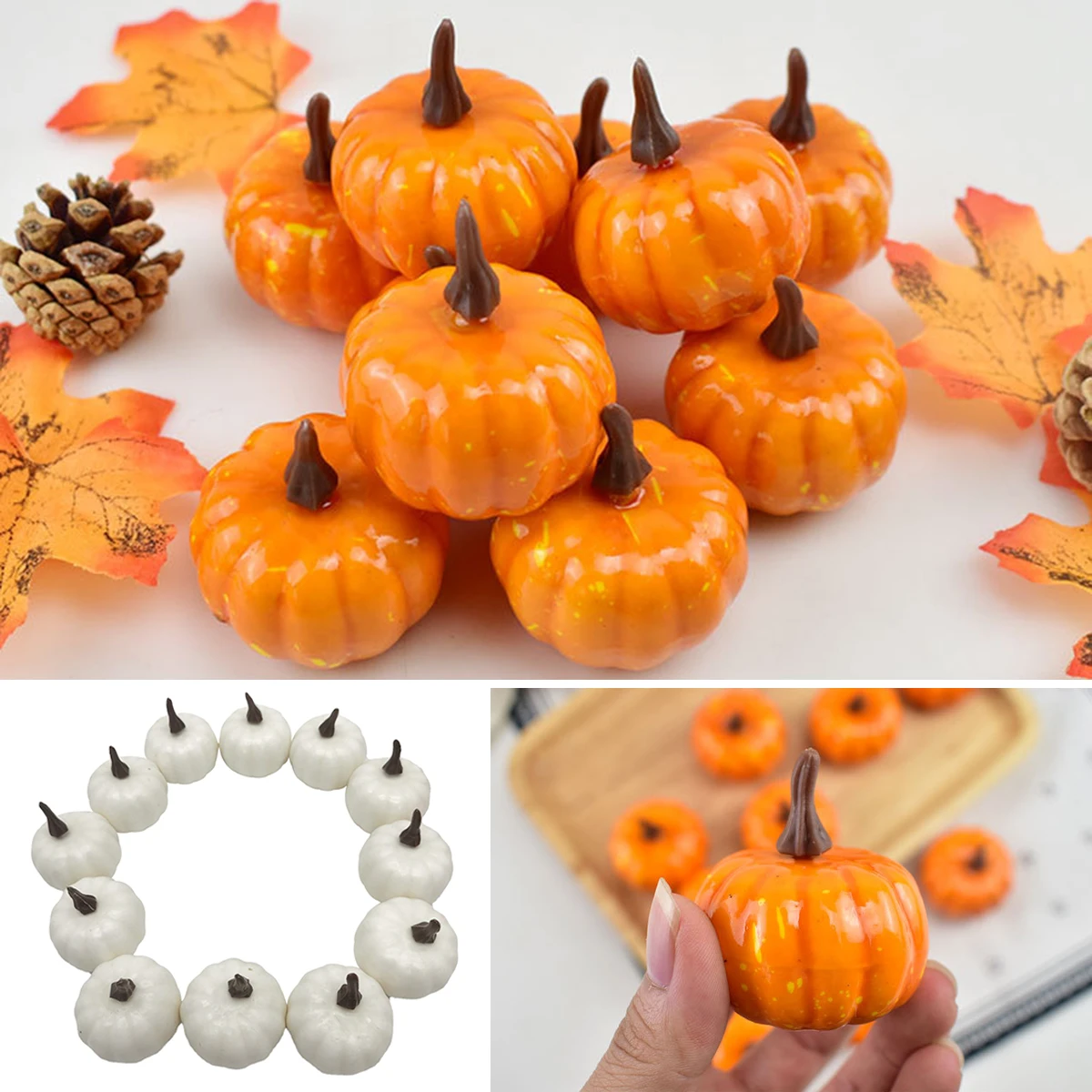 12 Pcs Assorted White Small Hallowmas Pumpkins, Fake Mini Foam Craft Pumpkins Vegetables Decoration for Halloween Thanksgiving,
12 Pcs Assorted White Small Hallowmas Pumpkins, Fake Mini Foam Craft Pumpkins Vegetables Decoration for Halloween Thanksgiving,