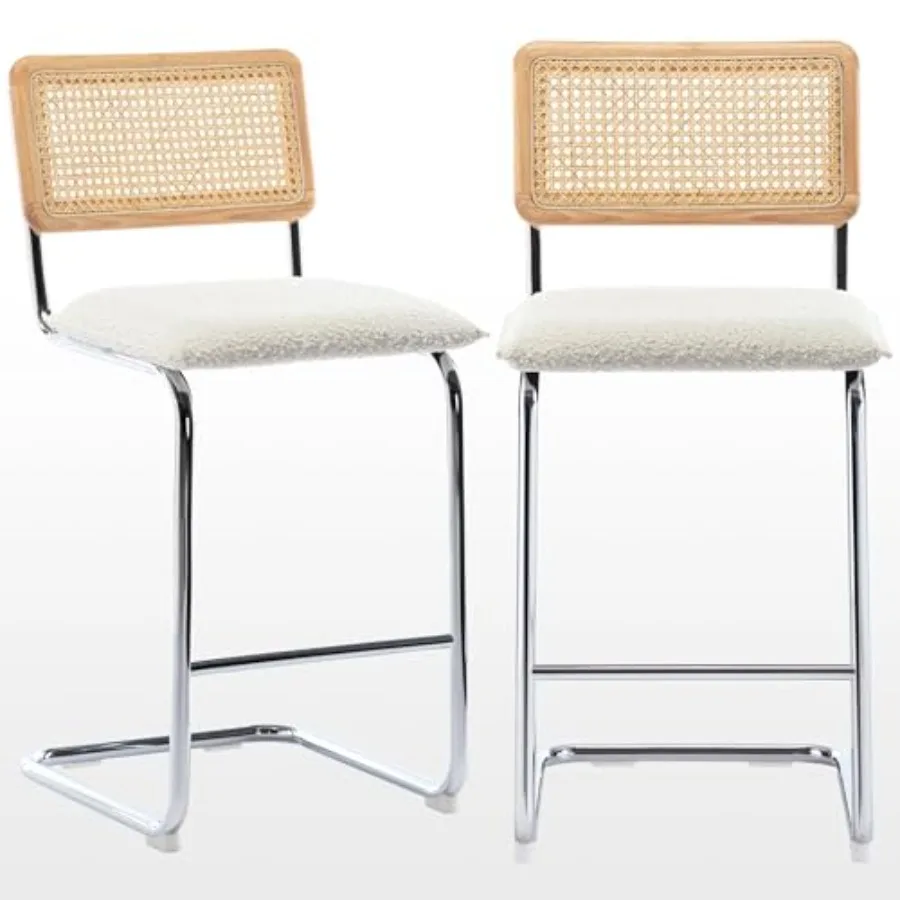 Набор из 2 барных стульев из ротанга, 76 см, с обивкой из ткани букле, деревянной спинкой и плетением из натурального ротанга, в стиле середины века, Cantilev
Набор из 2 барных стульев из ротанга, 76 см, с обивкой из ткани букле, деревянной спинкой и плетением из натурального ротанга, в стиле середины века, Cantilev