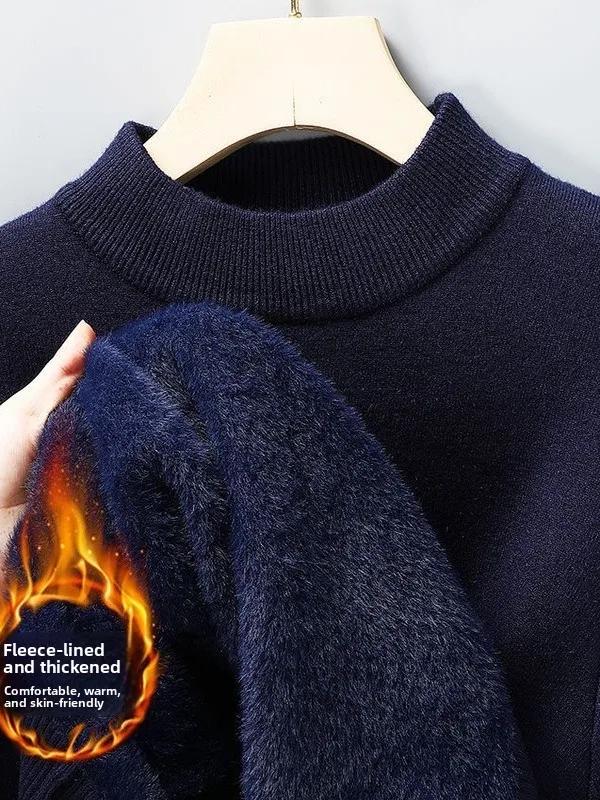 Winter Thiened Fce Lined Slim Fit High Collar Knitted Sweater Pure Color Men's Outerwear Inner Match Base irt
Winter Thiened Fce Lined Slim Fit High Collar Knitted Sweater Pure Color Men's Outerwear Inner Match Base irt