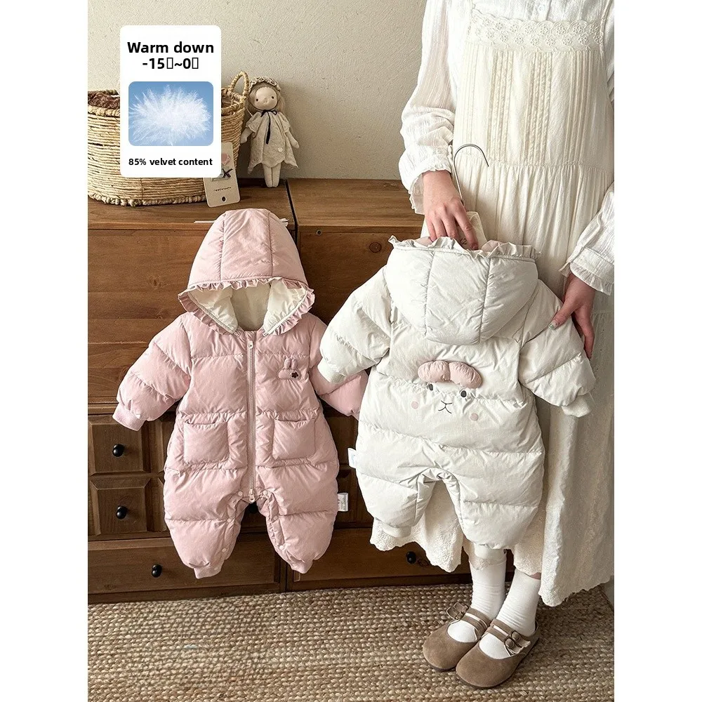 Очаровательный зимний наряд для маленьких девочек, белый комбинезон на пуху, теплый, удобный, эластичный, длинный хлопковый джемпер на молнии
Очаровательный зимний наряд для маленьких девочек, белый комбинезон на пуху, теплый, удобный, эластичный, длинный хлопковый джемпер на молнии