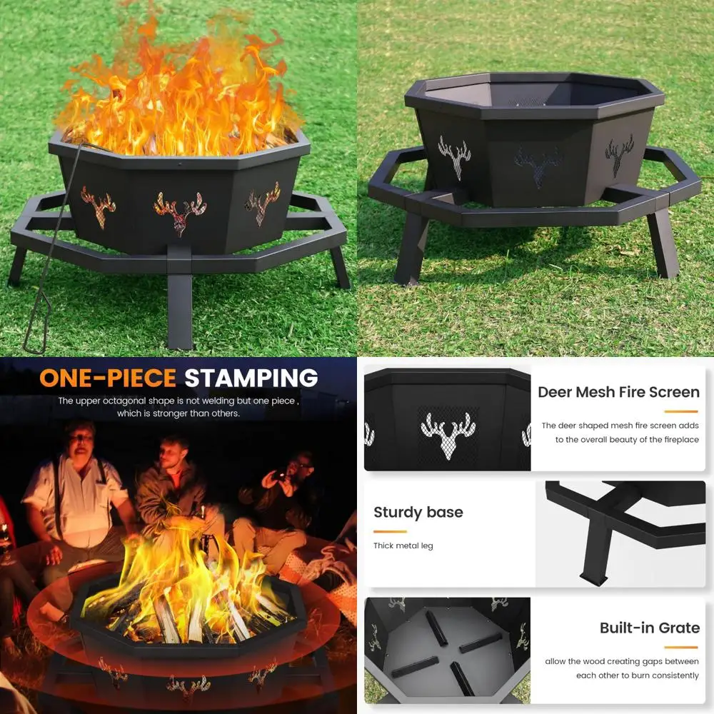Wood Burning Outdoor Fire Pit, 35 Inch Octagonal Fire Pit for Backyard, Camping, and Outdoor Gatherings
Wood Burning Outdoor Fire Pit, 35 Inch Octagonal Fire Pit for Backyard, Camping, and Outdoor Gatherings