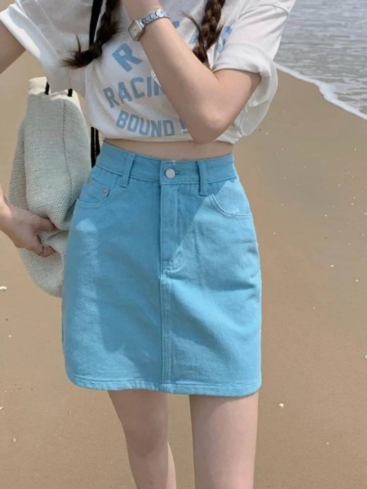 Waist Jeans Skirts for Women Blue High Woman Denim Skirt Short Aesthetic Y2k Vintage Korean Fashion New in Stylish Summer 2025
Waist Jeans Skirts for Women Blue High Woman Denim Skirt Short Aesthetic Y2k Vintage Korean Fashion New in Stylish Summer 2025