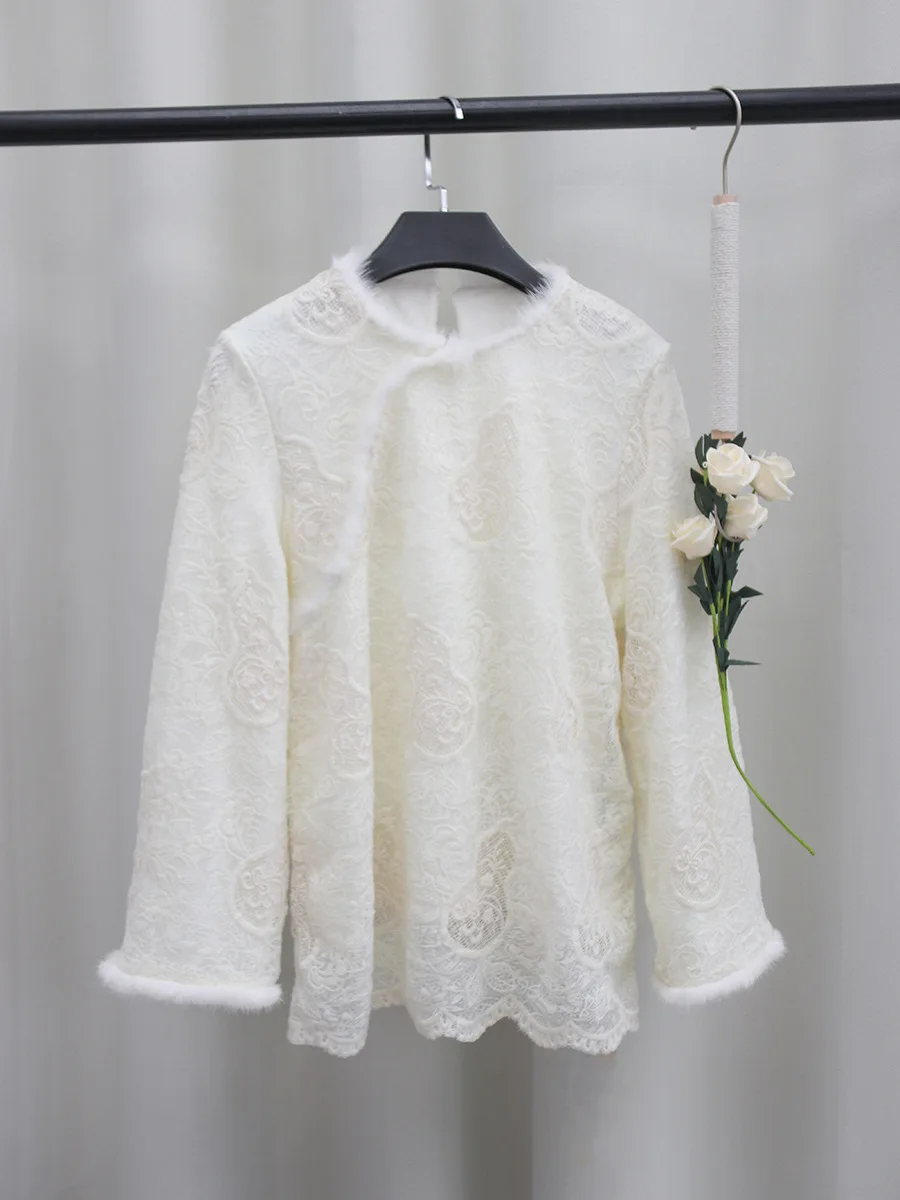 New Chinese Sle Thiened Knitted irt Women's Autumn Winter Embroidered Lace Inner Wear Top round Ne Long Sve Polyester
New Chinese Sle Thiened Knitted irt Women's Autumn Winter Embroidered Lace Inner Wear Top round Ne Long Sve Polyester