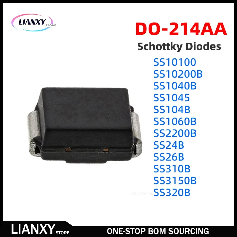 100 шт., SS10100, SS10200B, SS1040B, SS1045, SS104B, SS1060B, SS2200B, SS24B, SS26B, SS310B, SS3150B, диоды Шоттки, новинка, оригинал
100 шт., SS10100, SS10200B, SS1040B, SS1045, SS104B, SS1060B, SS2200B, SS24B, SS26B, SS310B, SS3150B, диоды Шоттки, новинка, оригинал