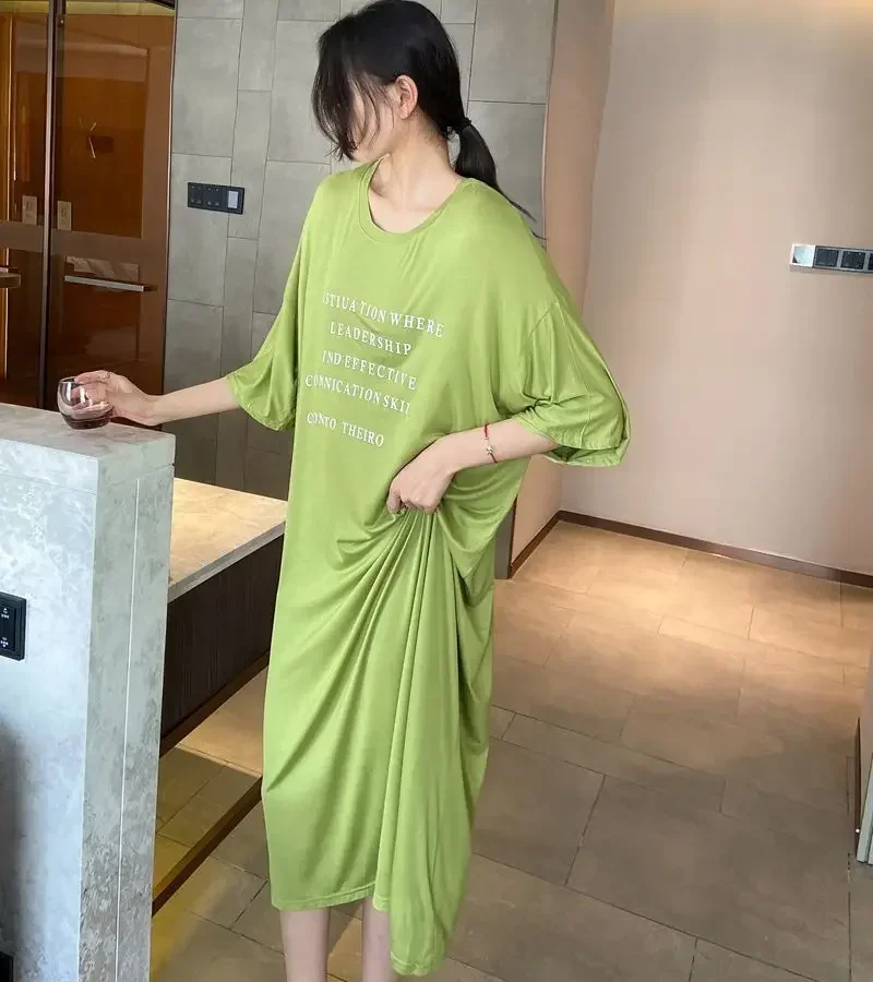 Nightgown Long Dresses Short Sleeve Women's Clothing Homewear Summer Thin New Comfortable Casual Loose Large Breathable Simple
Nightgown Long Dresses Short Sleeve Women's Clothing Homewear Summer Thin New Comfortable Casual Loose Large Breathable Simple