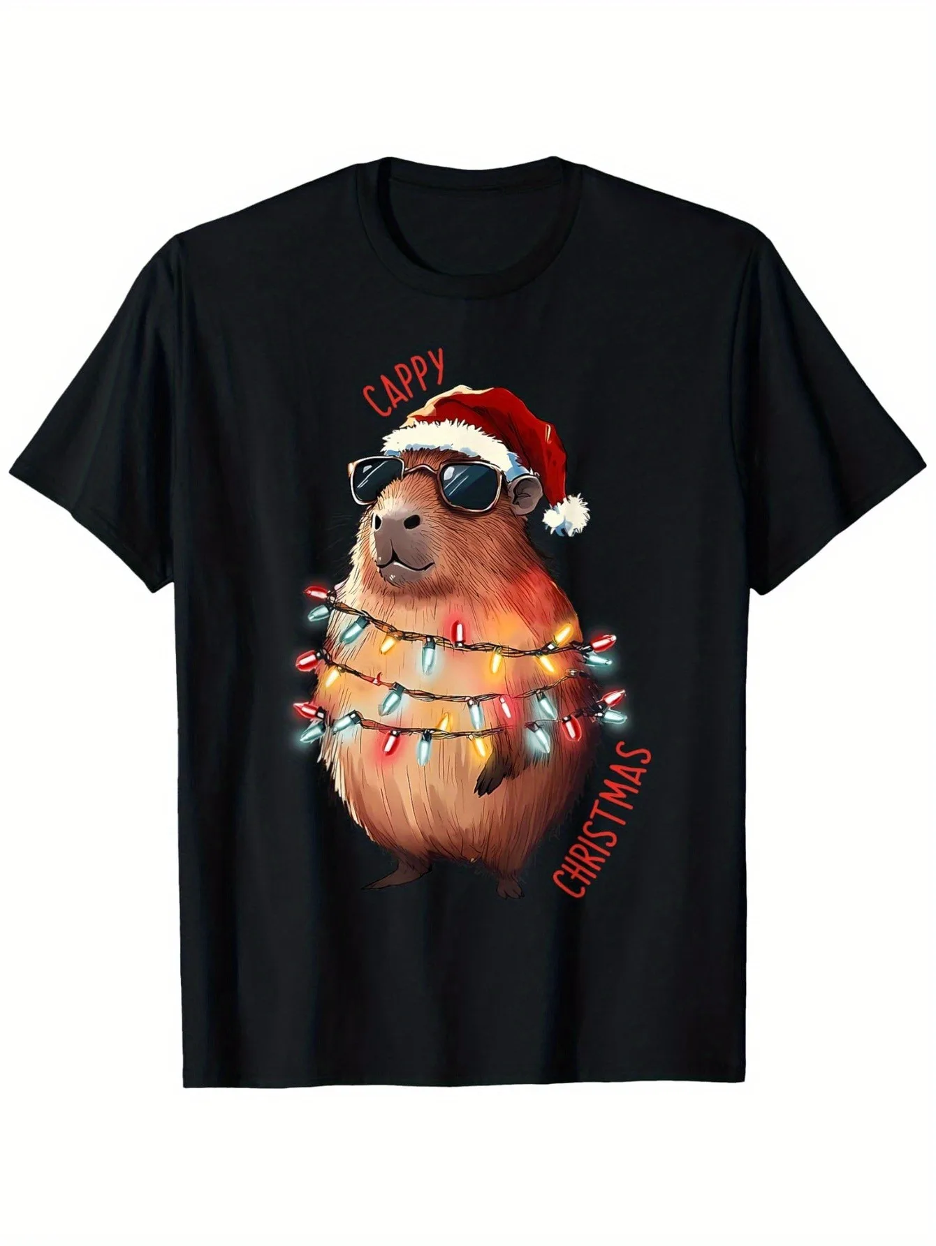 Capybara Christmas Lights Graphic Tee Men Relaxed Fit Casual Holiday Cotton T-Shirt
Capybara Christmas Lights Graphic Tee Men Relaxed Fit Casual Holiday Cotton T-Shirt