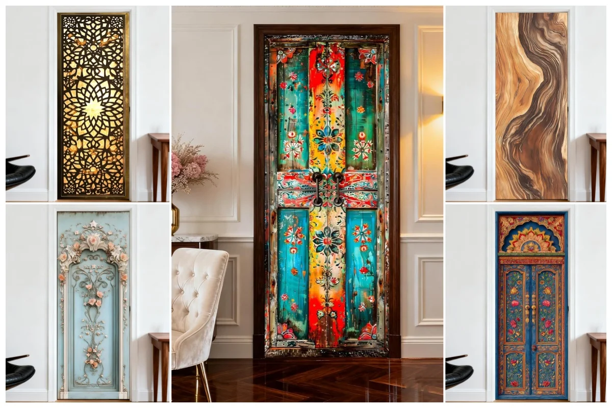 Vintage Boho Floral Door Sticker Retro Wood Grain Wall Decal Colorful Ethnic Art Self-Adhesive Removable Mural Home Decor
Vintage Boho Floral Door Sticker Retro Wood Grain Wall Decal Colorful Ethnic Art Self-Adhesive Removable Mural Home Decor