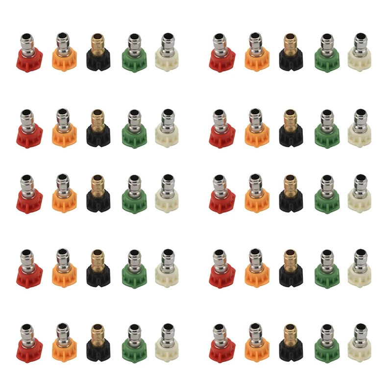 50Pcs Pressure Washer Spray Nozzles 1/4 Quick Connection Spray Tip Set (4.0 Gpm) Multiple Degrees
50Pcs Pressure Washer Spray Nozzles 1/4 Quick Connection Spray Tip Set (4.0 Gpm) Multiple Degrees