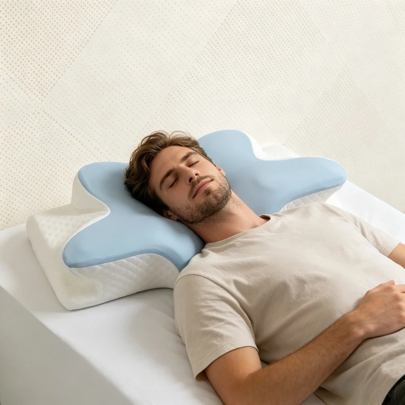 2026 Solid Color Blue Memory Foam Horn Butterfly Pillow Special-shaped Slow Rebound Neck Protection Ergonomic Sleep Bed Pillow
2026 Solid Color Blue Memory Foam Horn Butterfly Pillow Special-shaped Slow Rebound Neck Protection Ergonomic Sleep Bed Pillow
