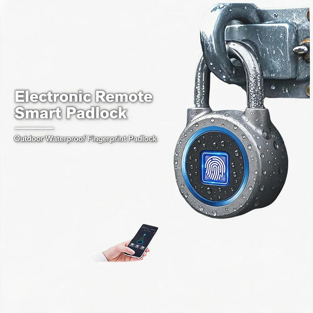Electronic remote unlocking Smart Fingerprint Padlock Waterproof Fingerprint Keyless Door Lock Type Security Padlock for House
Electronic remote unlocking Smart Fingerprint Padlock Waterproof Fingerprint Keyless Door Lock Type Security Padlock for House