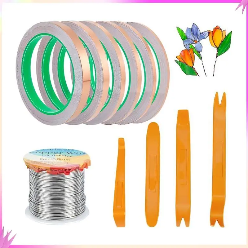 B50C Набор для витражей включает в себя 6 размеров, клейкие ленты из медной фольги, 1 рулон припоя, 4 шт., пластиковые скребки для пятен своими руками
B50C Набор для витражей включает в себя 6 размеров, клейкие ленты из медной фольги, 1 рулон припоя, 4 шт., пластиковые скребки для пятен своими руками