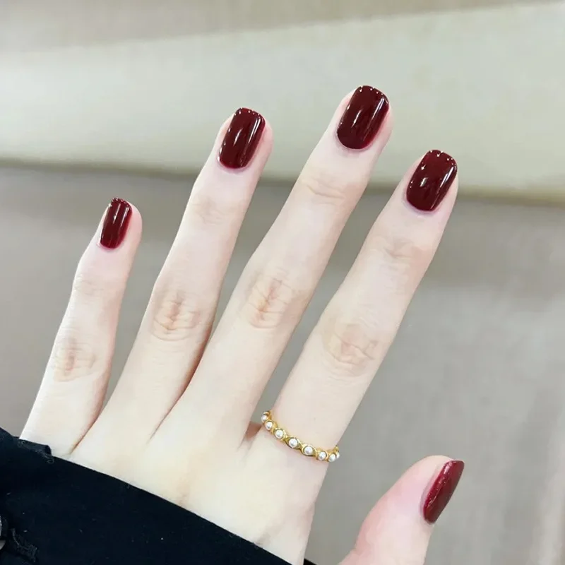 24 Pcs Fake Acyrlic Nail Short False Nails for Gluing Artificial Nails for Sticking Solid Wine Red Press on Nails Fingernails
24 Pcs Fake Acyrlic Nail Short False Nails for Gluing Artificial Nails for Sticking Solid Wine Red Press on Nails Fingernails