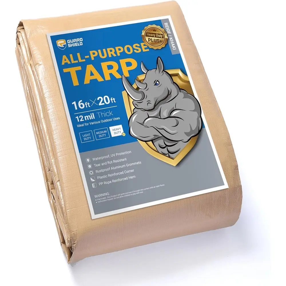 Heavy-Duty Waterproof 16x20 ft Tarp with Reinforced Grommets for Outdoor, Vehicle, and Pool Protection
Heavy-Duty Waterproof 16x20 ft Tarp with Reinforced Grommets for Outdoor, Vehicle, and Pool Protection